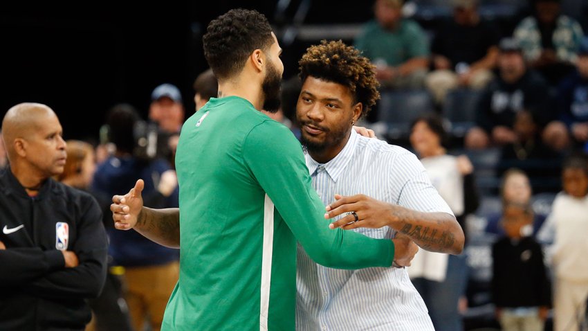 Celtics forward Jayson Tatum and Grizzlies guard Marcus Smart